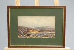P*** BOWING, MOORLAND LANDSCAPES, each signed lower left, watercolours, framed. 17cm by 29.5cm