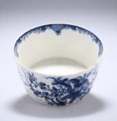 A CAUGHLEY PAN OR TUB, CIRCA 1778-85, deep circular form, blue printed with the Mansfield pattern.