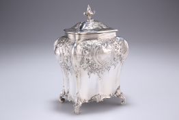 AN EDWARD VII SILVER TEA CADDY, by Lee & Wigfull (Henry Wigfull), Sheffield 1905, bombe form with