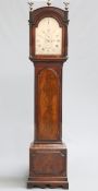 A GEORGE III MAHOGANY EIGHT-DAY LONGCASE CLOCK, unsigned, the 13 inch silvered break-arch dial