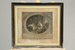 ~ NICOLAS DE LAUNAY (1739-1792), THREE 18TH CENTURY ETCHINGS, framed. (3) 29cm by 33cm