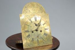 A BRASS EIGHT-DAY LONGCASE CLOCK DIAL AND MOVEMENT, SIGNED ROBT. ALEXANDER, LEITH, the 11 3/4-inch