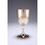 ^ A VICTORIAN SILVER GOBLET, by Walter & John Barnard, London 1889, with beaded collars to the