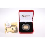 A POBJOY 22 CARAT GOLD D-DAY 75TH ANNIVERSARY FIFTY PENCE PROOF COIN, in plastic capsule, with