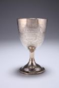 ^ A 19TH CENTURY INDIAN SILVER GOBLET, by Hamilton & Co, c.1850-60, engraved with scrolling acanthus