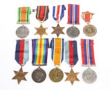 A COLLECTION OF ASSORTED WWI AND WWII MEDALS, including a WWI pair, ascribed to 381300 Pte. C.