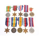 A COLLECTION OF ASSORTED WWI AND WWII MEDALS, including a WWI pair, ascribed to 381300 Pte. C.