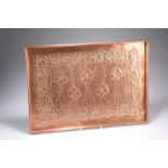 WILLIAM HENRY MAWSON FOR THE KESWICK SCHOOL OF INDUSTRIAL ARTS AN ARTS AND CRAFTS COPPER TRAY,