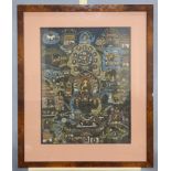 MUGHAL SCHOOL, A LARGE GOUACHE PAINTING, in a burr wood frame. 54cm by 42cm
