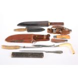 A QUANTITY OF SHEATH AND OTHER KNIVES. (qty)