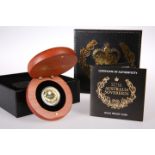 A 2016 AUSTRALIA GOLD PROOF SOVEREIGN, Perth Mint, no. 0360, in wooden presentation case with