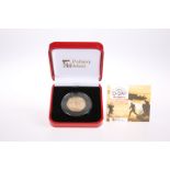 A POBJOY 22 CARAT GOLD D-DAY 75TH ANNIVERSARY FIFTY PENCE PIEDFORT PROOF COIN, in plastic capsule,