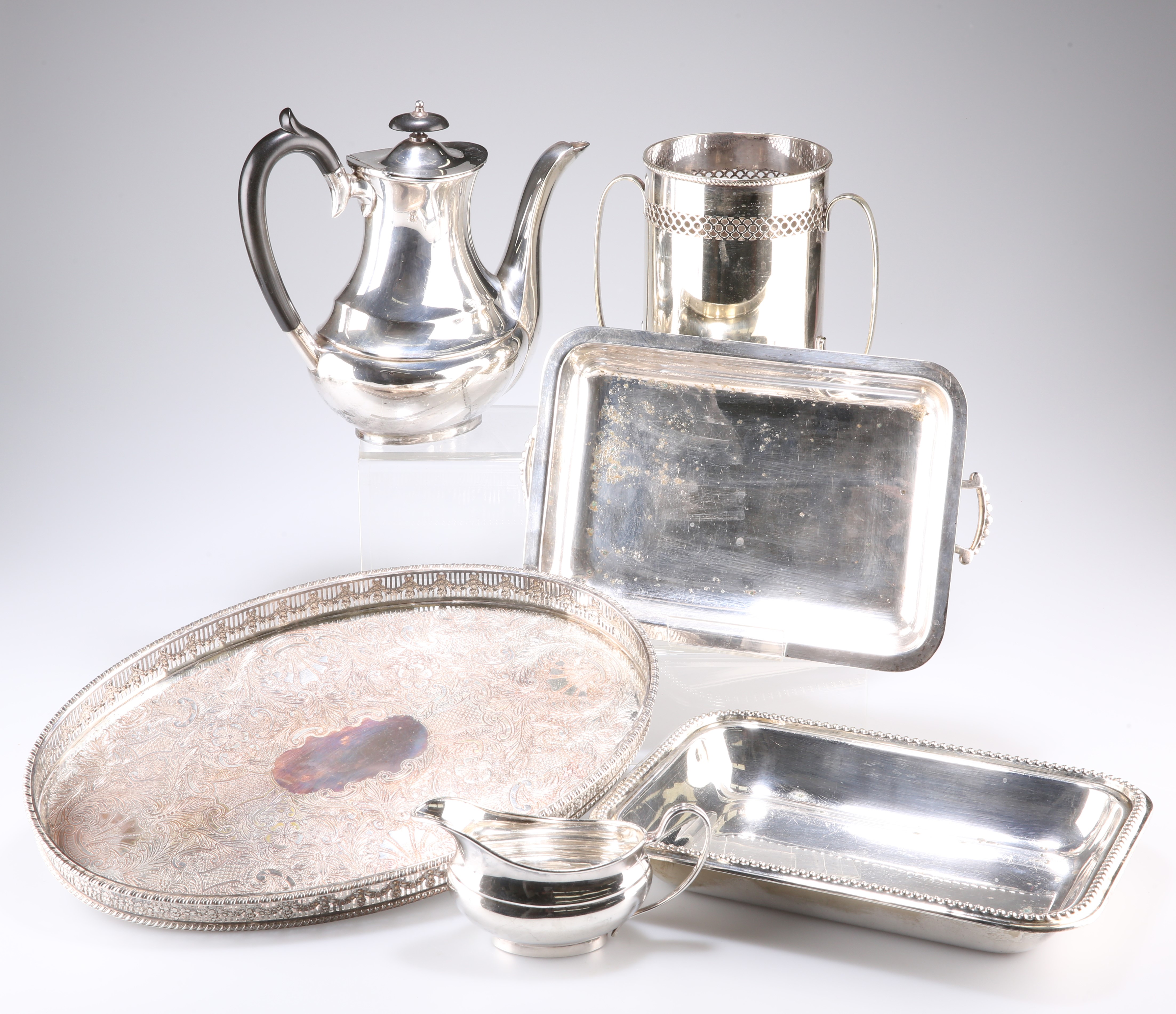 A LARGE COLLECTION OF SILVER-PLATE, including teapots, dish cover, etc. - Image 3 of 3