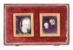 THREE 19TH CENTURY ENAMELLED PORTRAIT MINIATURES, the larger example depicting Wellington, inscribed