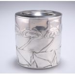 ARCHIBALD KNOX (1864-1933) A LIBERTY & CO TUDRIC PEWTER BISCUIT BARREL, NO. 0193, cylindrical form