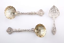 A VICTORIAN SILVER SIFTING SPOON AND SERVING SPOON, by Henry John Lias & Henry John Lias, London