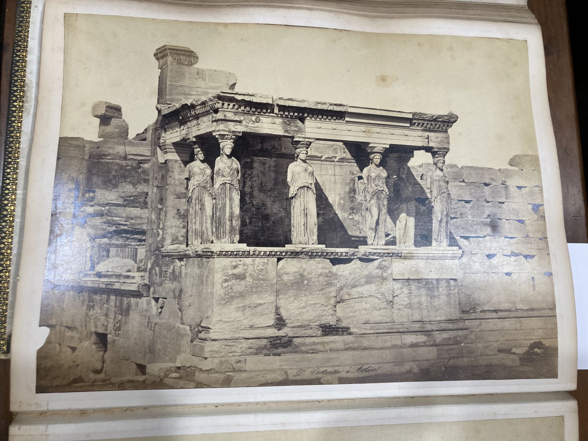 A 19TH CENTURY PHOTOGRAPH ALBUM, containing black and white photographs of antiquities, stamped to - Bild 3 aus 10