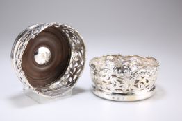 A PAIR OF VICTORIAN SILVER HUNT & ROSKELL BOTTLE COASTERS, by John Samuel Hunt, London 1845, each of