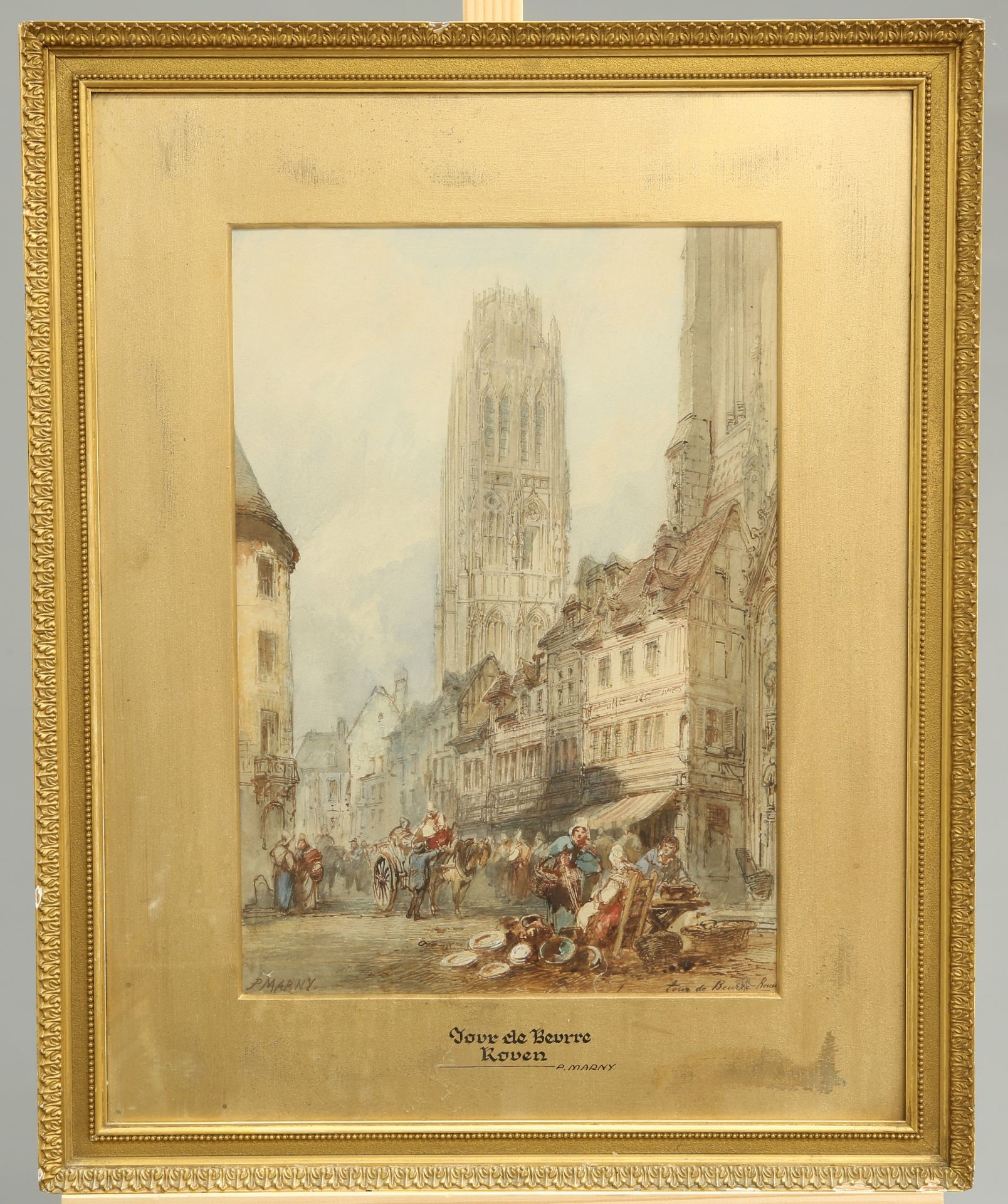 PAUL MARNY (1829-1914), TOUR DE BEURRE, ROUEN, signed lower left, titled lower right, watercolour,