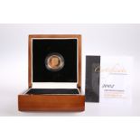 2002 22 CARAT GOLD SHIELD BACK FULL SOVEREIGN, by London Mint in plastic capsule, with certificate