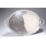 A GEORGE III SILVER TWIN-HANDLED TRAY, by John Crouch I & Thomas Hannam, London 1796, oval form with