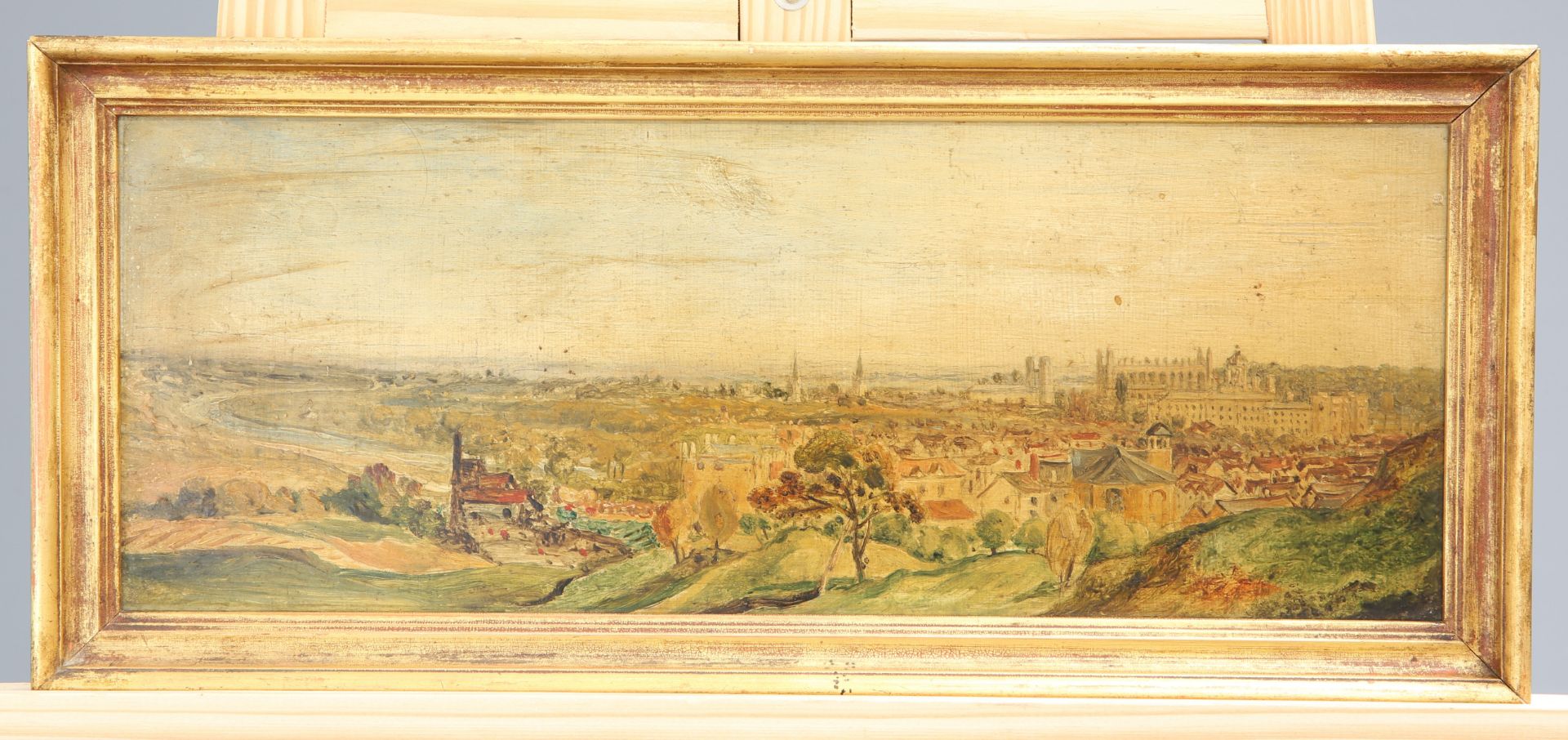 ENGLISH SCHOOL (19TH CENTURY), LANDSCAPES, POSSIBLY OXFORD, TWO, oils on board, each stamped into - Bild 4 aus 6