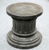 A FLUTED MARBLE PLINTH. 40cm highThe absence of a Condition Report does not imply that a lot is