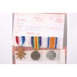 A WWI MEDAL TRIO, Pte. A. Stone D.L.I., 1914-15 Star numbered 14999, War and Victory Medals numbered