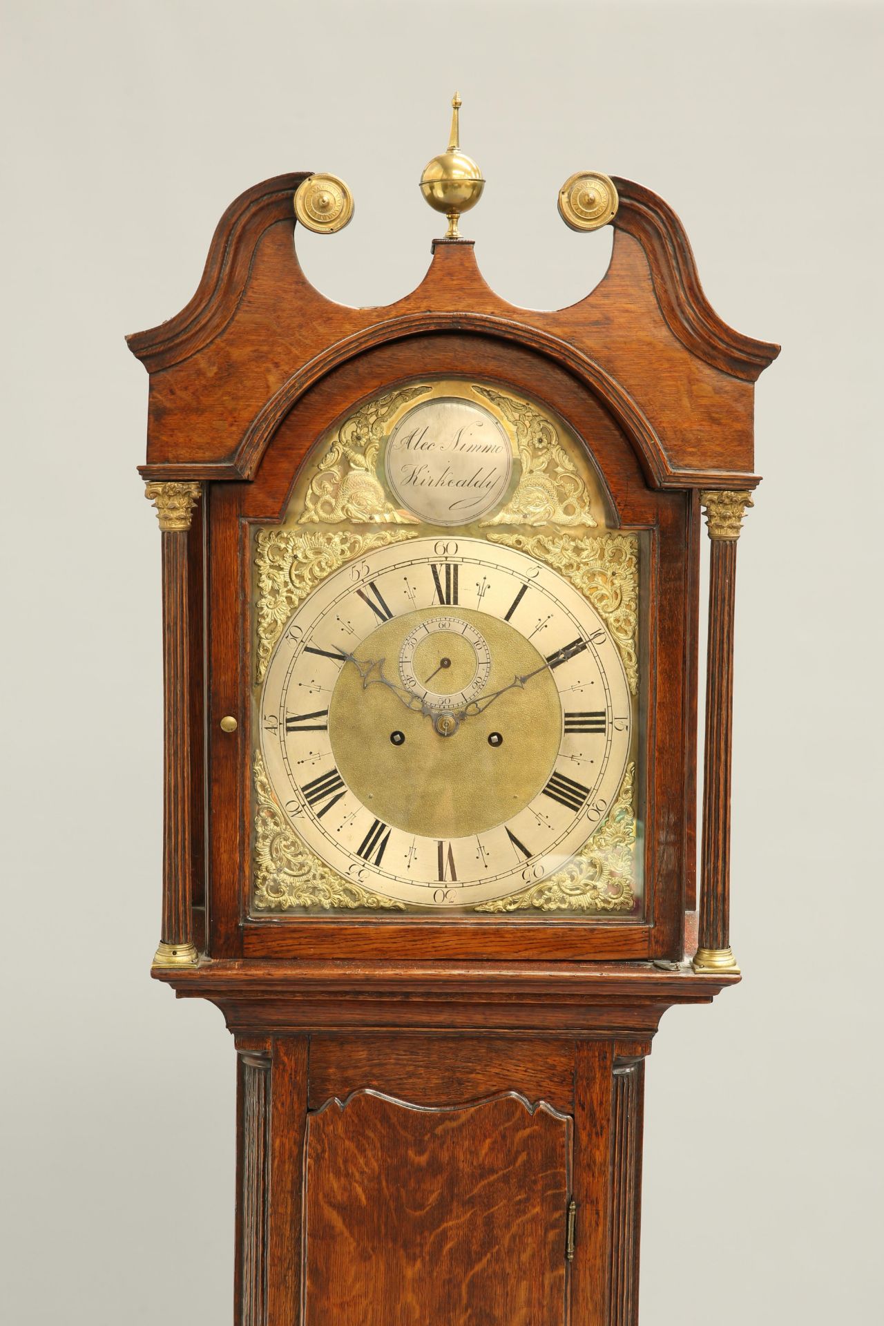 A GEORGE III OAK EIGHT-DAY LONGCASE CLOCK, the 12-inch brass break-arch dial signed in the arch ' - Image 2 of 2