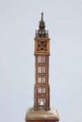 A 19TH CENTURY FRETWORK COLUMNAR 'GOTHIC' LANTERN, of architectural form. 88cm high