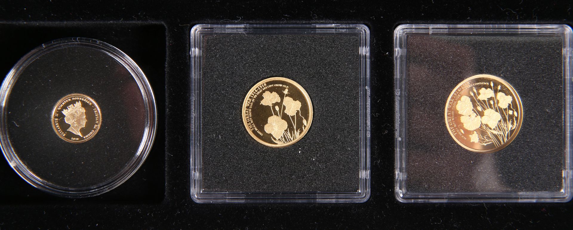 A GOLD PROOF SOVEREIGN SET, "THE OFFICIAL LEST WE FORGET GOLD SOVEREIGN SET", comprising a full,