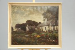 ALEXANDER BROWNLIE DOCHERTY (1862-1940), THE WHITE COTTAGES, signed lower right, oil on canvas,