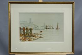 TERENCE MCARDLE (1940), NORTH-EAST COAST, A PAIR, each signed, watercolours, framed. (2) 30cm by