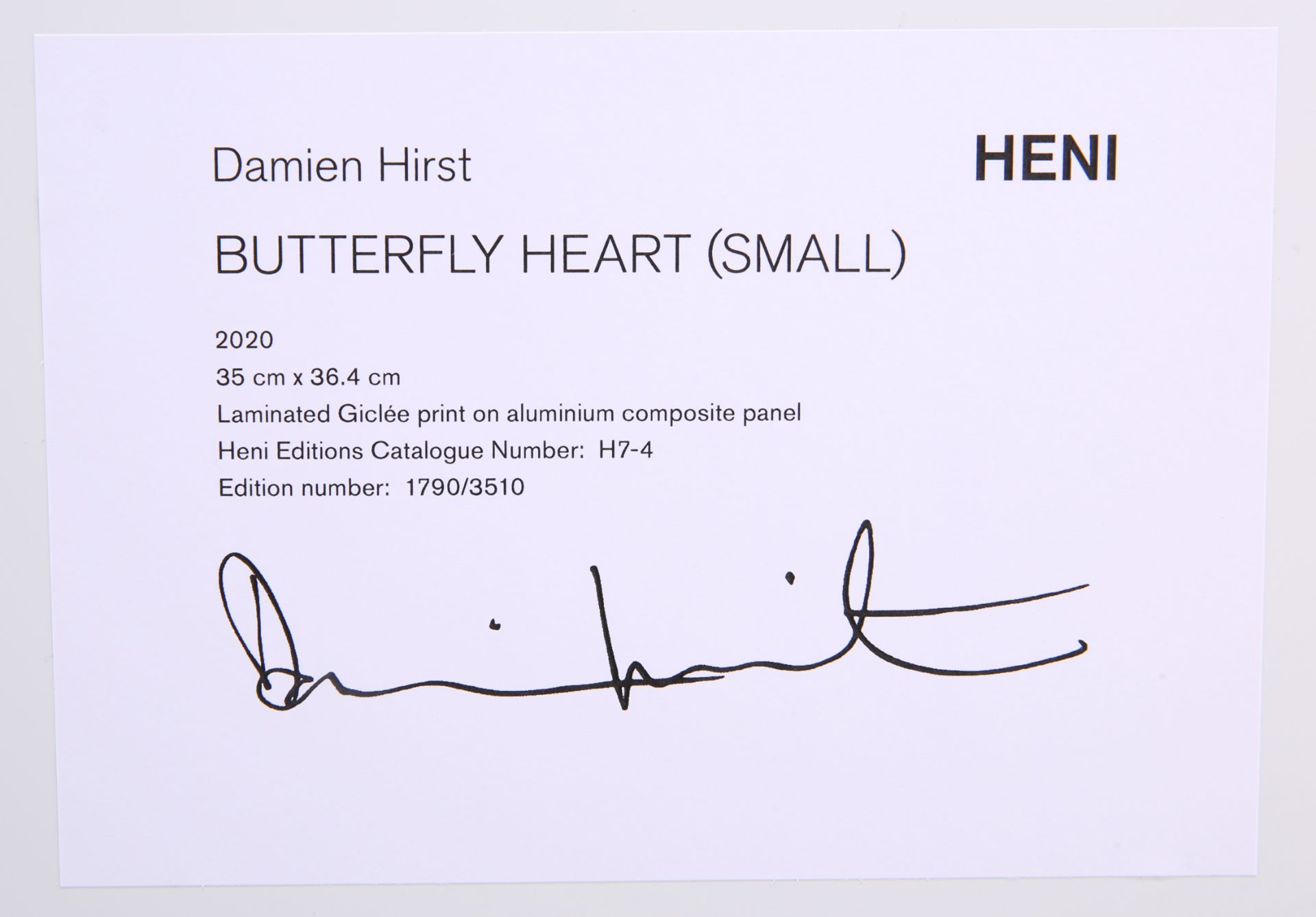 DAMIEN HIRST 'BUTTERFLY HEART' (SMALL), 2020, laminated giclée print on aluminium composite panel, - Bild 3 aus 4