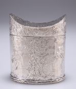 A LATE 19TH CENTURY CONTINENTAL SILVER TEA CADDY, import marks for John George Smith, London 1889,