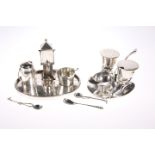 TWO LATE VICTORIAN SILVER-PLATED NOVELTY CONDIMENT STANDS, the first in the form of a water pump,