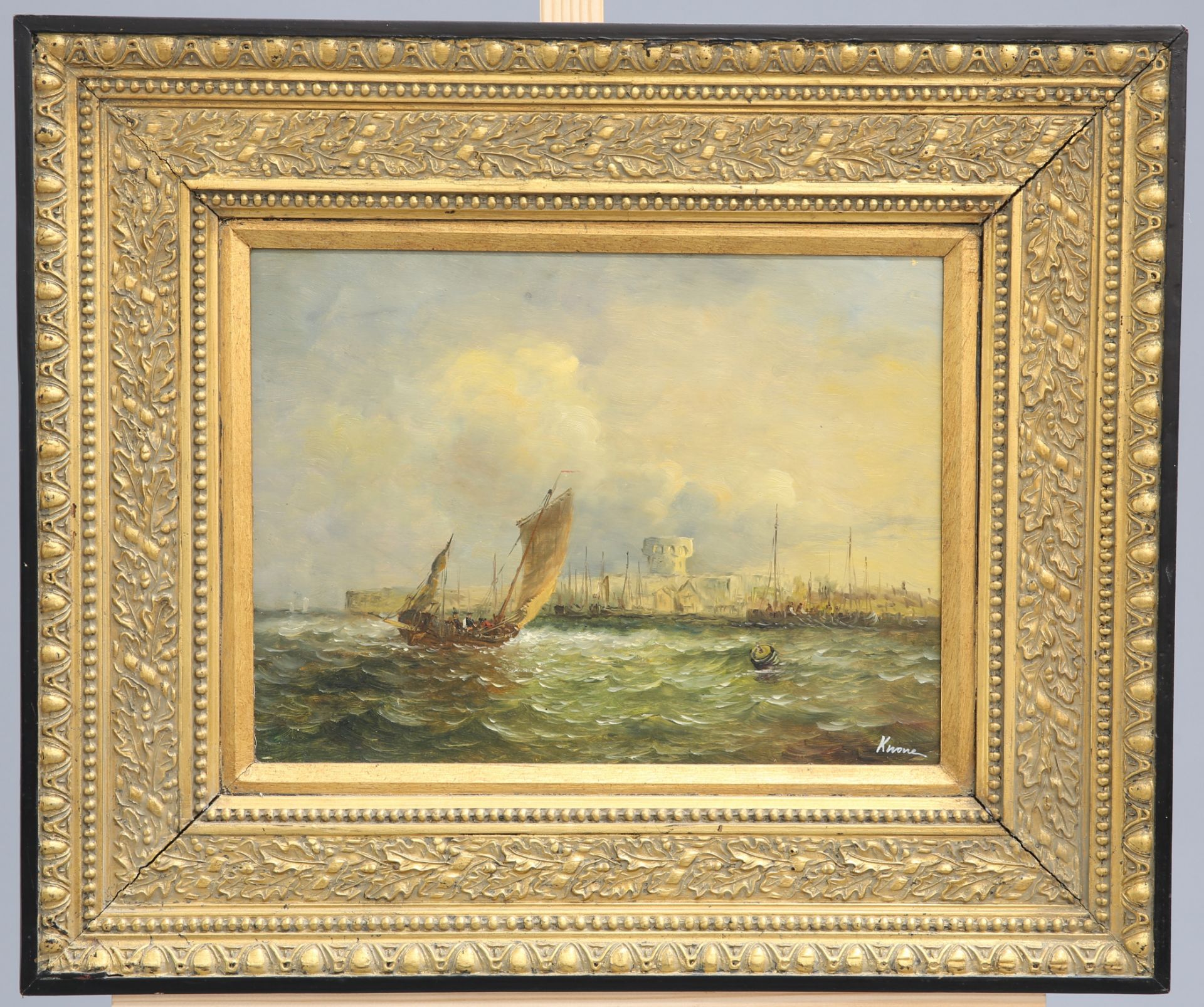 SEASCAPE, bears signature lower right, oil on board, framed. 29cm by 39cm - Image 2 of 2