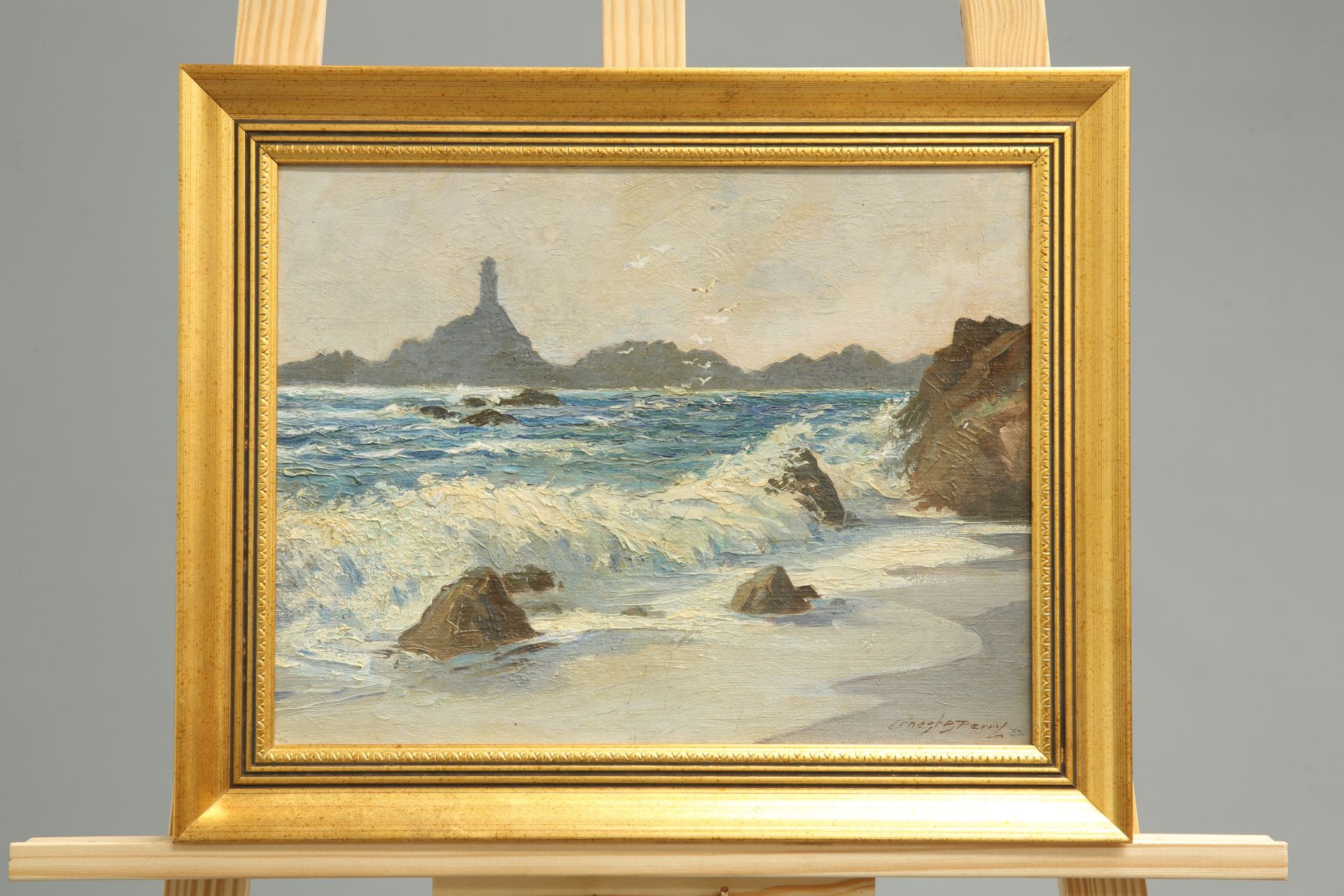 ERNEST B. PERRY (EXH. 1923-1939), SEASCAPE, signed and dated '32 lower right, oil on canvas, laid on