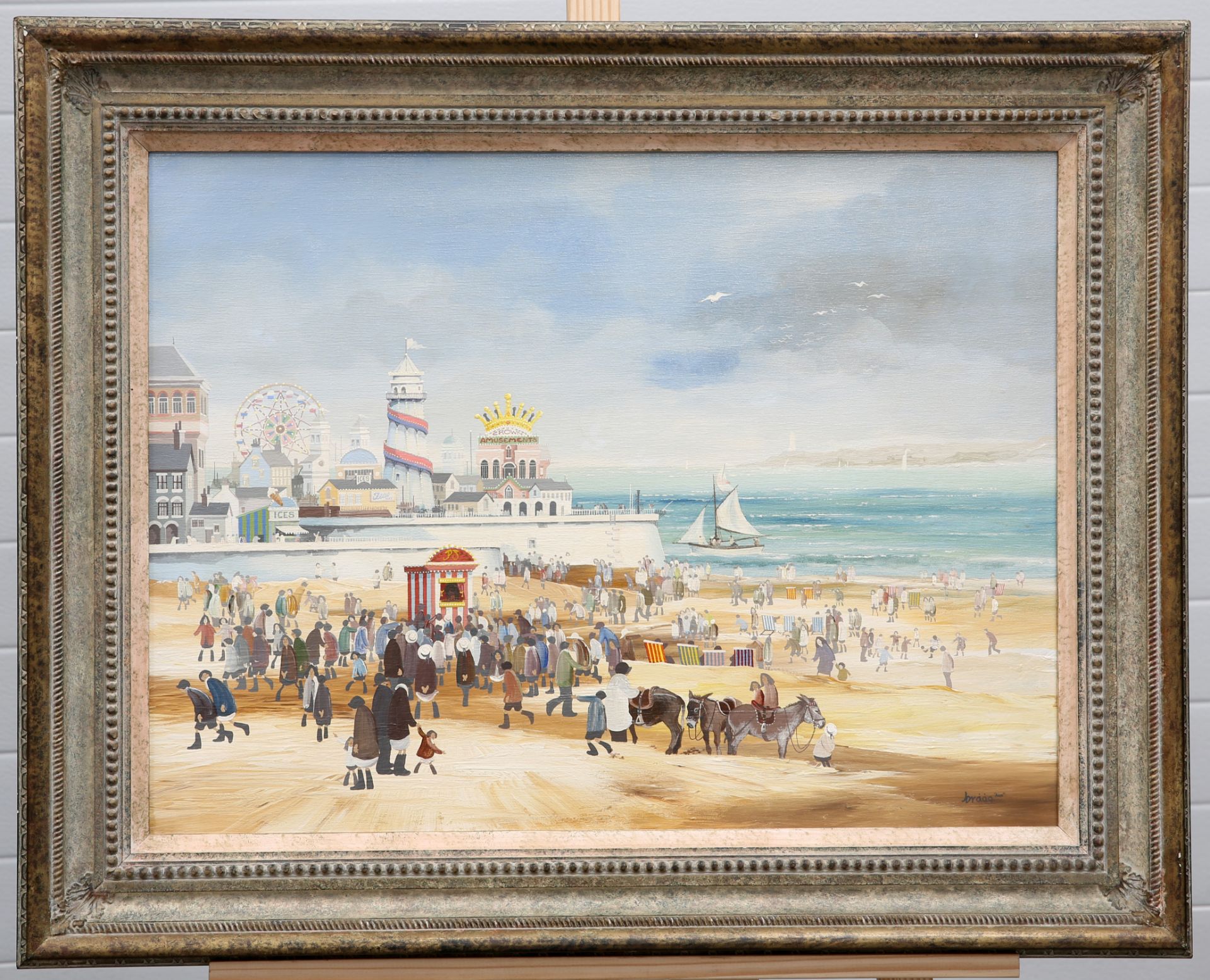 BRIAN SHIELDS 'BRAAQ' (1951-1997), BRIGHTON BEACH, signed 'braaq ANN' lower right, oil on canvas, - Bild 2 aus 3