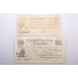 TWO 19TH CENTURY BANK NOTES, the first Plymouth Dock Bank, Devonshire, One Pound, 1st September