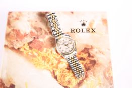 A LADY'S BI-METAL ROLEX OYSTER PERPETUAL DATEJUST WRISTWATCH, ref. 69173, chronometer number