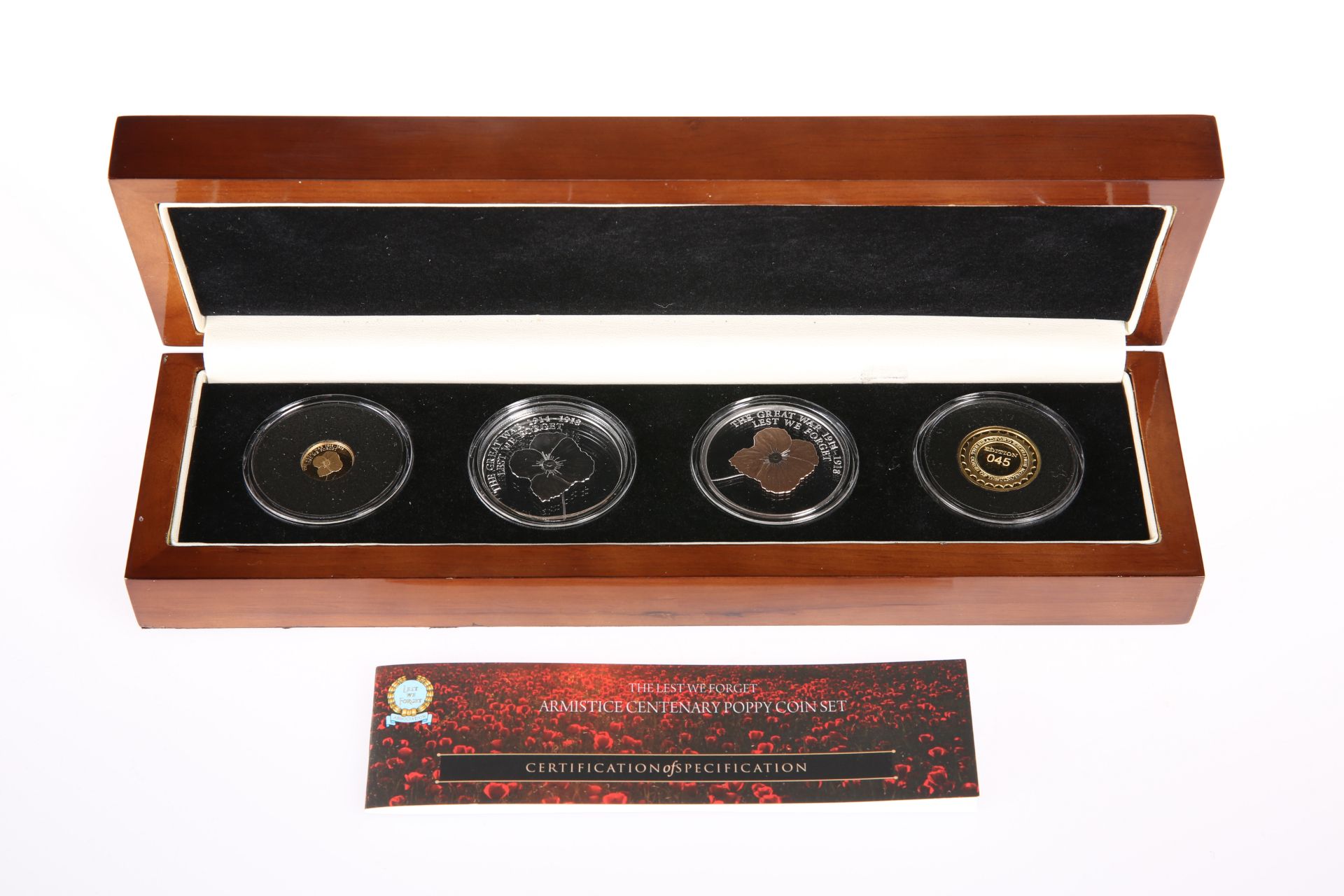 A COMMEMORATIVE PROOF COIN SET, "THE LEST WE FORGET ARMISTICE CENTENARY POPPY COIN SET", including - Image 2 of 2