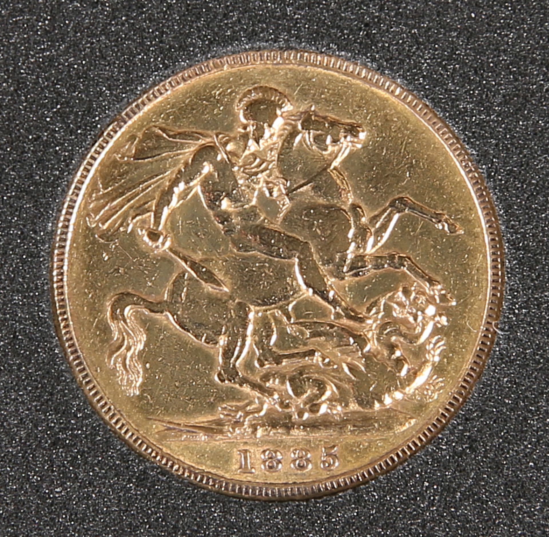 AN 1885 FULL SOVEREIGN, Melbourne Mint. - Image 2 of 2