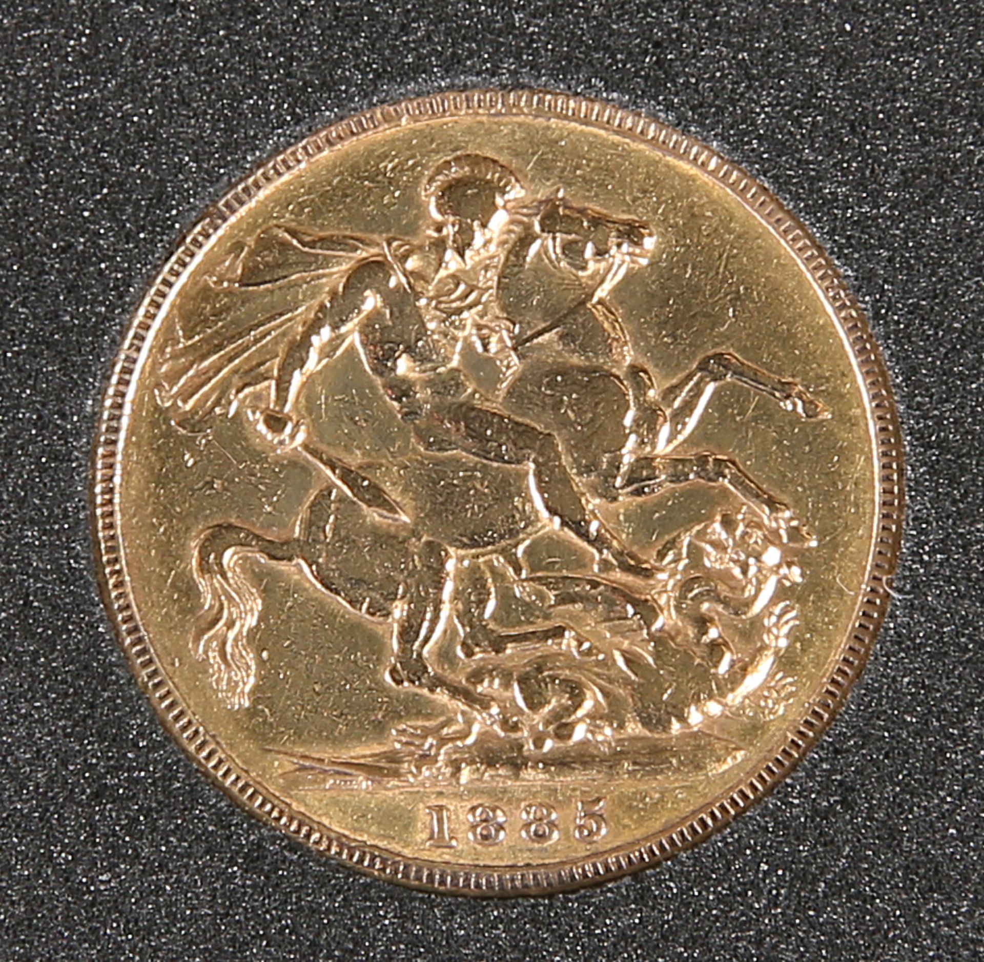 AN 1885 FULL SOVEREIGN, Melbourne Mint. - Bild 2 aus 2