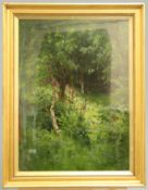 ALFRED OLIVER (FL. 1886-1921), FOXGLOVES IN A WOODLAND CLEARING, signed lower right, oil, framed