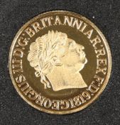 A COINCRAFT REPLICA GEORGE III SOVEREIGN, in 9 carat gold.