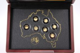 A "BIG 7" GOLD SEVEN COIN PROOF SET, comprising 0.5g 2.5 Australian Dollars, each in plastic capsule