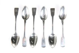 A SET OF SIX WILLIAM IV PROVINCIAL SILVER TEASPOONS, by James Barber & William Whitwell, York