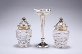 A PAIR OF EARLY VICTORIAN SILVER-MOUNTED CUT-GLASS CRUET BOTTLES, by Robert Hennell III, London