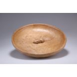 ROBERT THOMPSON OF KILBURN A MOUSEMAN OAK FRUIT BOWL, circular, adzed inside and out, carved mouse
